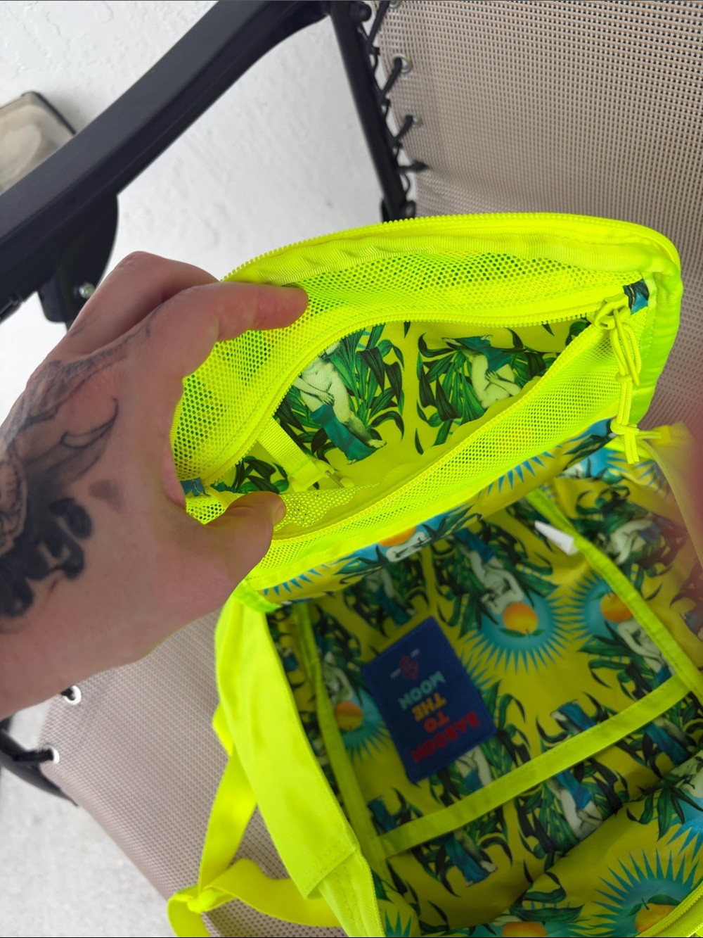 Baboon to the moon Gilardi neon yellow mini backpack DISCONTINUED - Picture 4 of 10